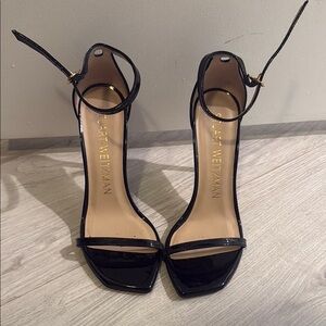 Stuart Weitzman Black Strappy Stiletto Heels